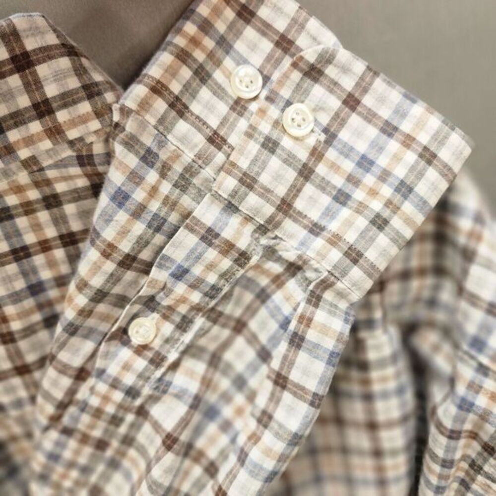 The Men's Store at Bloomingdale's Long Sleeve Plaid Button Front Shirt Size XL - Picture 7 of 7